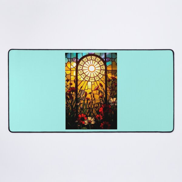 Item preview, Radial Sun Ray Floral Stained Glass designed and sold by Sachie's Studio.