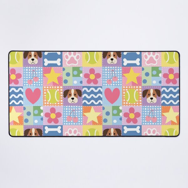 Item preview, Pastel Pink Dog Patchwork Quilt Seamless Pattern Valentine Fun Bow Coquette Retro designed and sold by FRH Design ⭐⭐⭐⭐⭐.