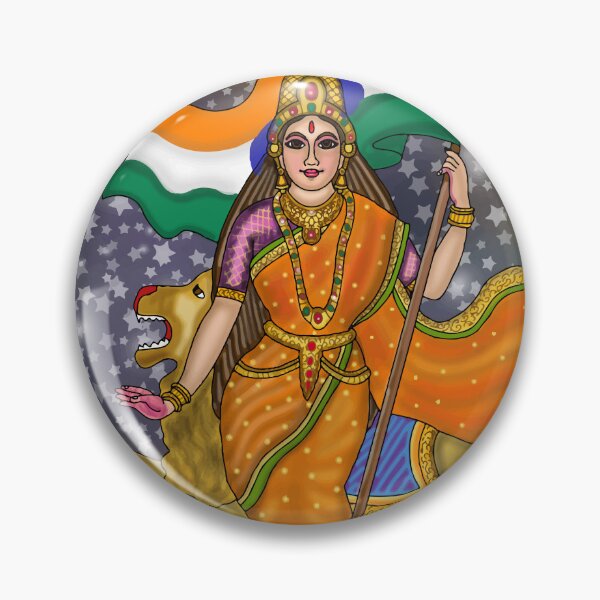 Item preview, Goddess Bharat Mata Drawing – Symbolic Mother India Art Illustration designed and sold by Harshit_Digital_Arts.