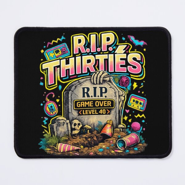 Item preview, RIP Thirties tombstone | 40th birthday humor designed and sold by SigilandThread.