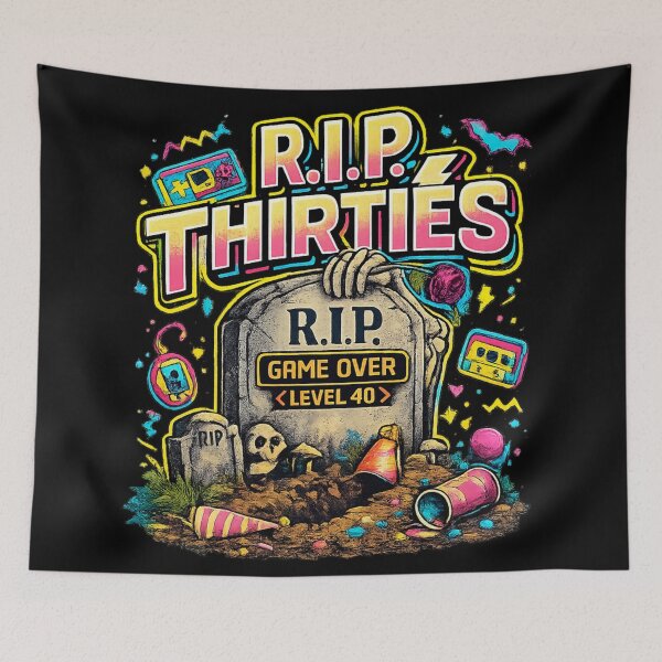 Item preview, RIP Thirties tombstone | 40th birthday humor designed and sold by SigilandThread.