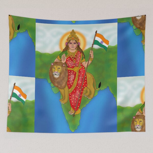 Item preview, Bharat Mata Artistic Drawing – Indian Cultural Goddess Illustration designed and sold by Harshit_Digital_Arts.