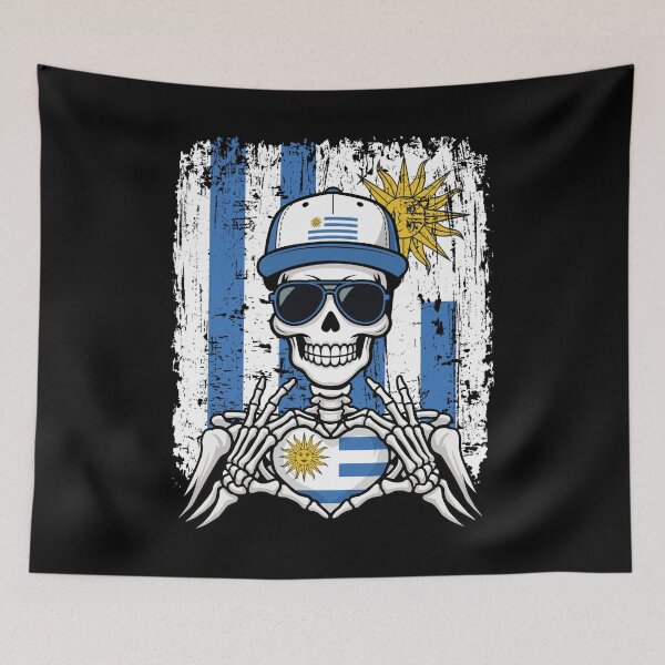 Item preview, Uruguayan Pride Skeleton Art - Uruguay Football & La Celeste Garra Tee designed and sold by Colorful Designs.
