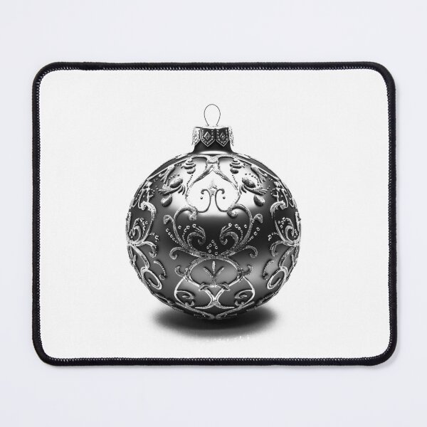 Item preview, Elegant Ornate Christmas Ornament – Black and White Damask Bauble Illustration designed and sold by inkoutninja.