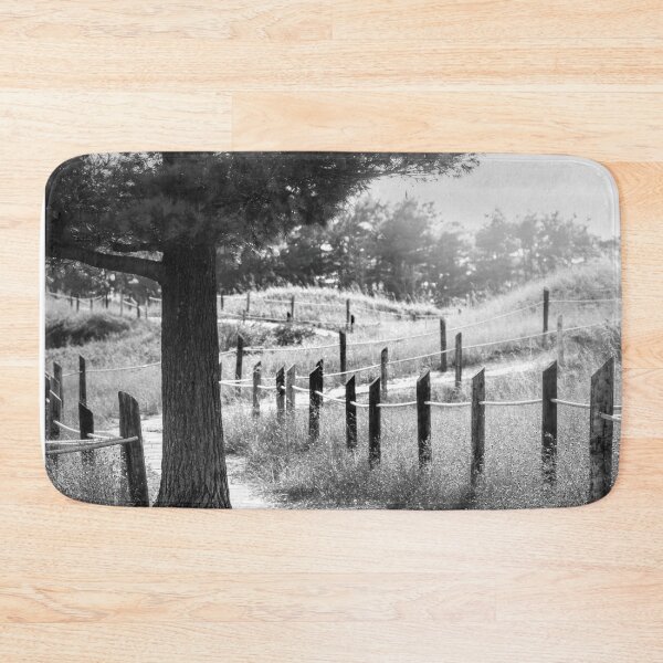 Item preview, Kohler Andrae State Park tree and boardwalk in black and white designed and sold by TerraMediaLLC.