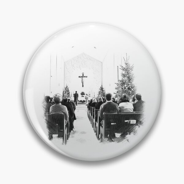 Item preview, Christmas Church Service – Nativity Season Worship Black and White Illustration designed and sold by inkoutninja.
