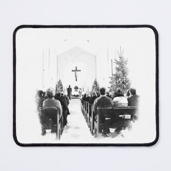 Item preview, Christmas Church Service – Nativity Season Worship Black and White Illustration designed and sold by inkoutninja.