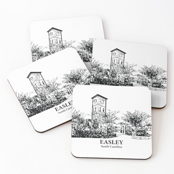 Item preview, Easley SC - Ink Cityscape Illustration designed and sold by Lakeric Cityscapes.