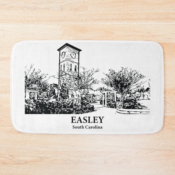 Item preview, Easley SC - Ink Cityscape Illustration designed and sold by Lakeric Cityscapes.