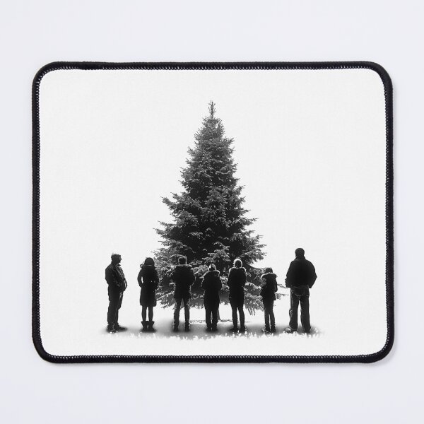 Item preview, Christmas Tree Lighting Crowd – Minimal Black and White Holiday Illustration designed and sold by inkoutninja.