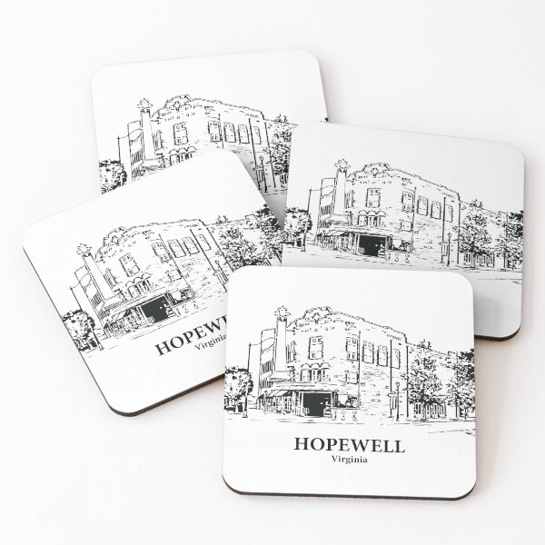 Item preview, Hopewell VA - Ink Cityscape Illustration designed and sold by Lakeric Cityscapes.