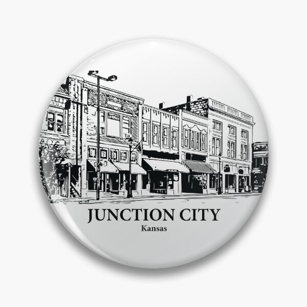 Item preview, Junction City KS - Ink Cityscape Illustration designed and sold by Lakeric Cityscapes.