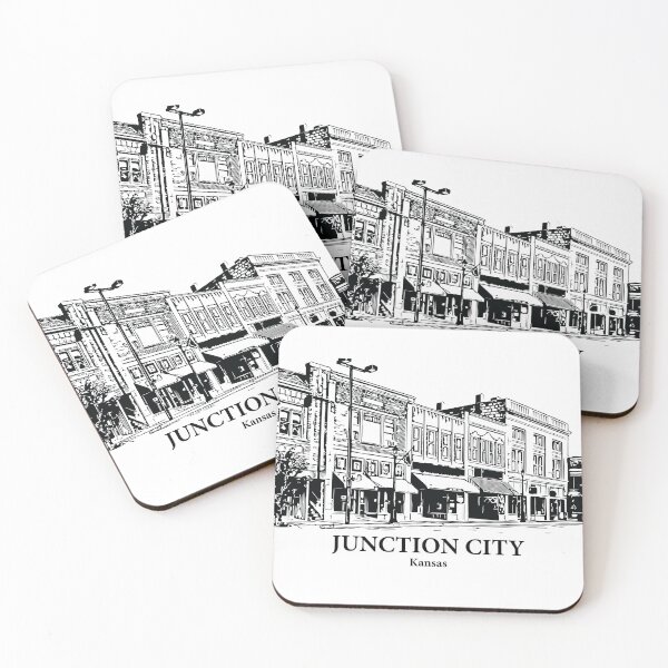Item preview, Junction City KS - Ink Cityscape Illustration designed and sold by Lakeric Cityscapes.