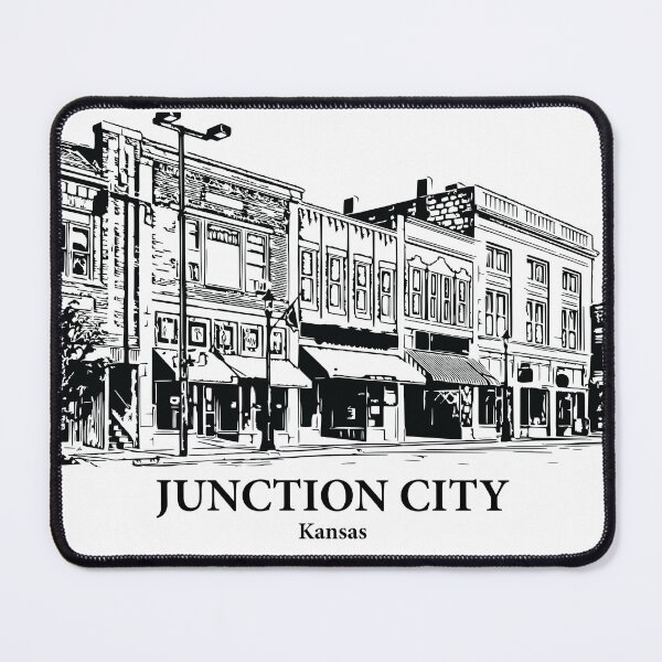 Item preview, Junction City KS - Ink Cityscape Illustration designed and sold by Lakeric Cityscapes.