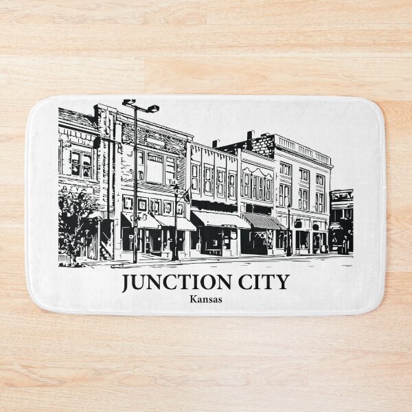 Item preview, Junction City KS - Ink Cityscape Illustration designed and sold by Lakeric Cityscapes.