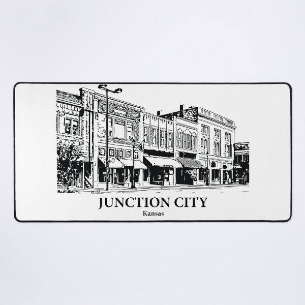 Item preview, Junction City KS - Ink Cityscape Illustration designed and sold by Lakeric Cityscapes.