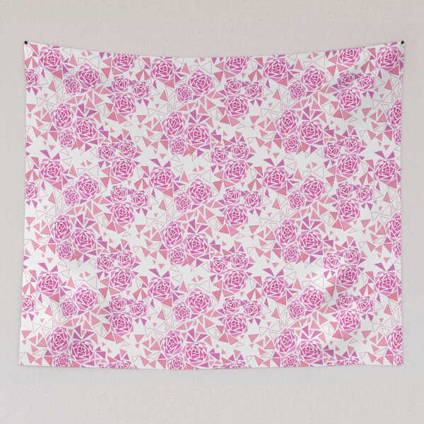 Item preview, pink mosaic floral pattern retro designed and sold by fuzzyfox.