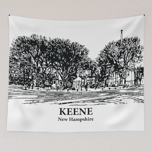 Item preview, Keene NH - Ink Cityscape Illustration designed and sold by Lakeric Cityscapes.