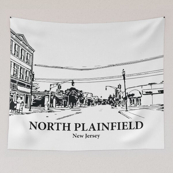 Item preview, North Plainfield NJ - Ink Cityscape Illustration designed and sold by Lakeric Cityscapes.
