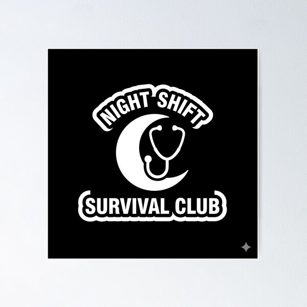Item preview, Night Shift Survival Club - Funny Nurse Moon Stethoscope designed and sold by ruidoblanco.