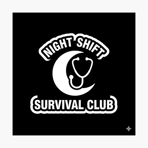 Item preview, Night Shift Survival Club - Funny Nurse Moon Stethoscope designed and sold by ruidoblanco.