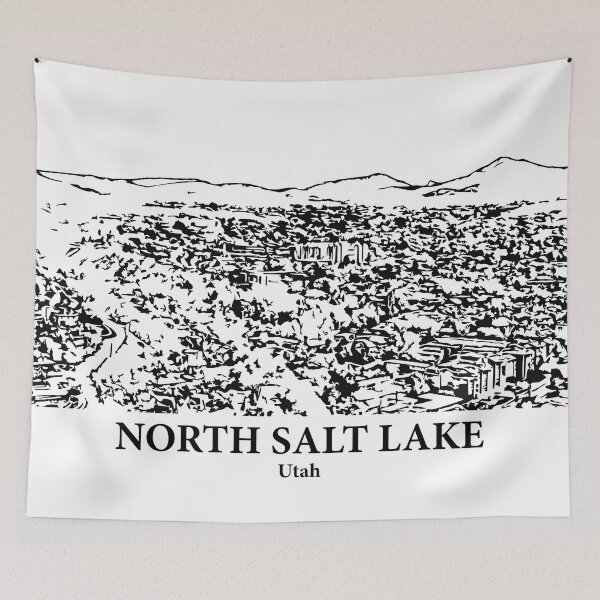Item preview, North Salt Lake UT - Ink Cityscape Illustration designed and sold by Lakeric Cityscapes.