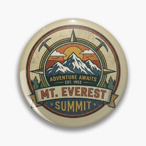 Item preview, Mount Everest Summit Vintage Hiking Badge – Retro Adventure Patch Logo Design designed and sold by Globalcitytees.