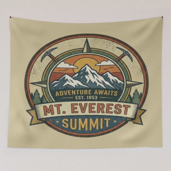 Item preview, Mount Everest Summit Vintage Hiking Badge – Retro Adventure Patch Logo Design designed and sold by Globalcitytees.
