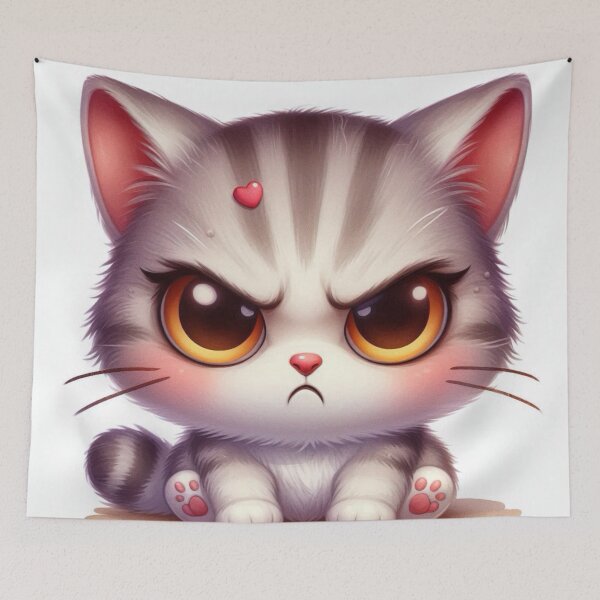 Item preview, Grumpy Heart Kitten designed and sold by TinCatOutPost.
