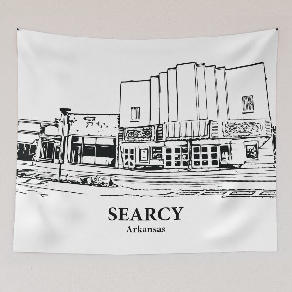 Item preview, Searcy AR - Ink Cityscape Illustration designed and sold by Lakeric Cityscapes.