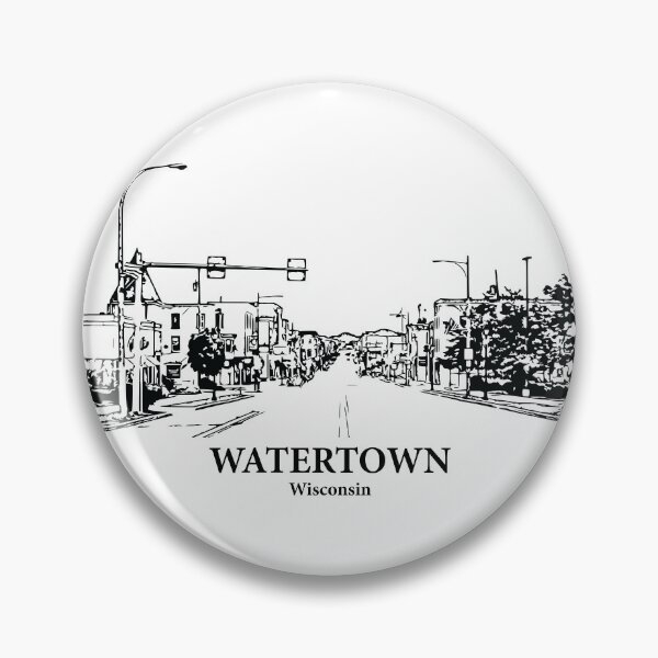 Item preview, Watertown WI - Ink Cityscape Illustration designed and sold by Lakeric.