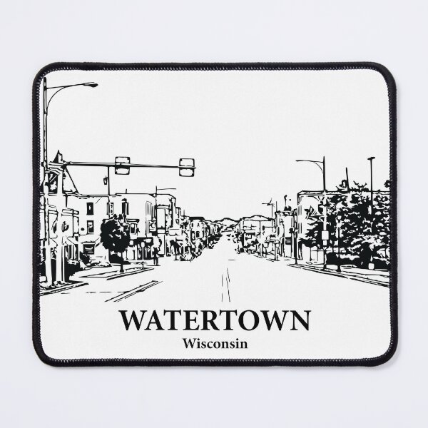 Item preview, Watertown WI - Ink Cityscape Illustration designed and sold by Lakeric Cityscapes.