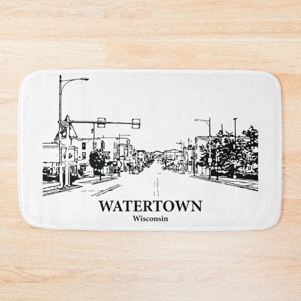 Item preview, Watertown WI - Ink Cityscape Illustration designed and sold by Lakeric Cityscapes.