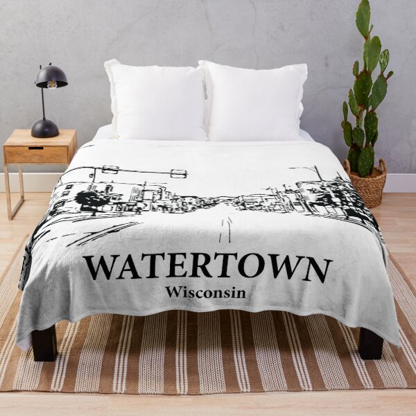 Item preview, Watertown WI - Ink Cityscape Illustration designed and sold by Lakeric Cityscapes.