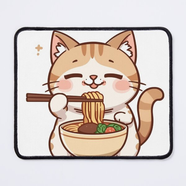 Item preview, Cutie kitten eating ramen designed and sold by JosueShop101.