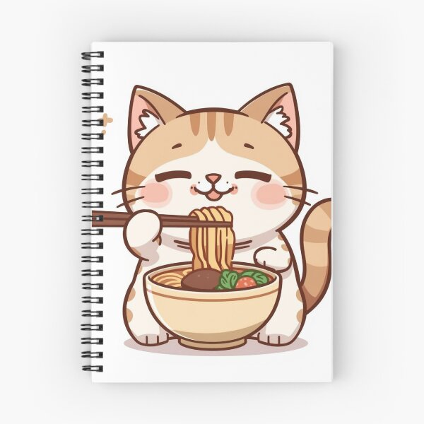 Item preview, Cutie kitten eating ramen designed and sold by JosueShop101.