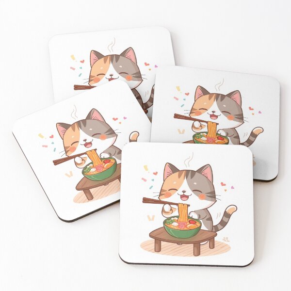 Artikelvorschau, Kawaii-Katze isst Ramen-Nudeln entworfen und verkauft von JosueShop101.