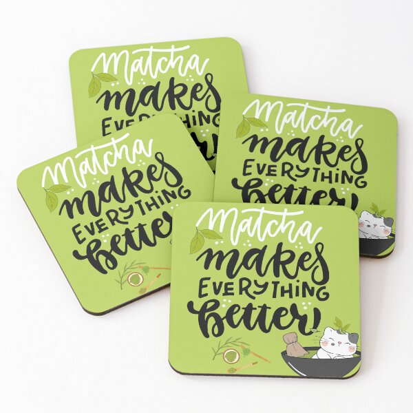 Item preview, Matcha Magic: Cute Cat Tea Illustration designed and sold by VibranPalette.