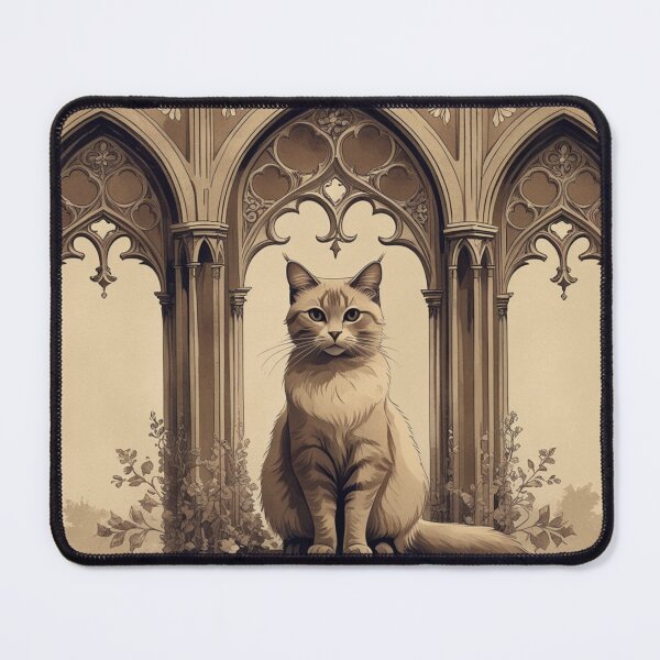 Item preview, Gothic White Cat – Sacred Archway Portrait designed and sold by LEO'S CREATURE れおずくりーちゃー.