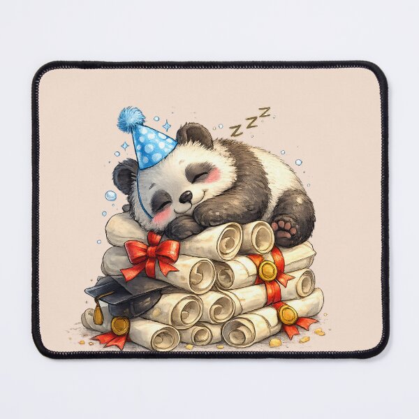 Item preview, Worked Hard Today Sleeping Panda | Funny Graduation & Study Humor Art designed and sold by ChubbyGoong.
