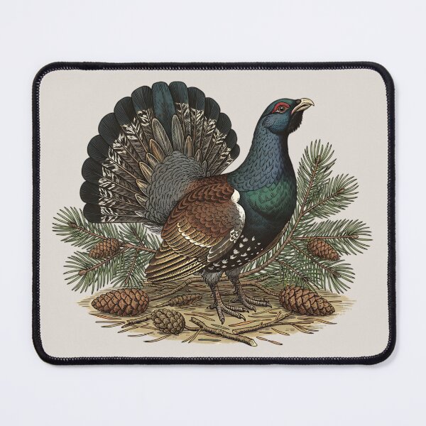 Item preview, Capercaillie Pine Forest Vintage Wildlife Art designed and sold by BirdsnStuff.