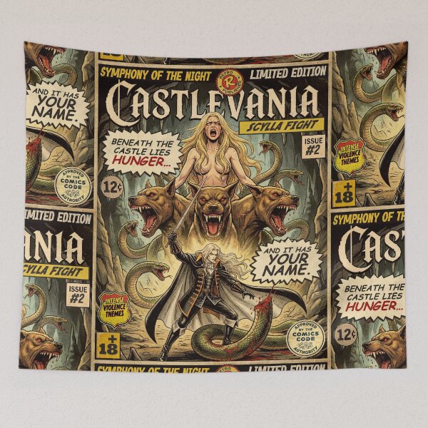 Item preview, Castlevania Scylla Fight Vintage Comic Cover Art designed and sold by Back2Collage.