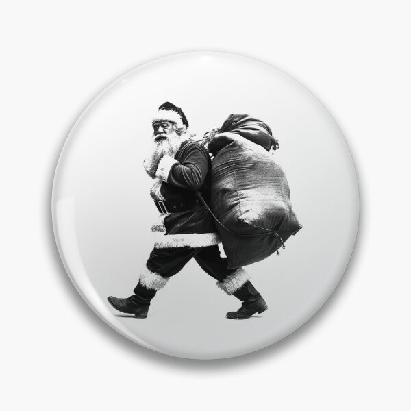 Item preview, Santa Carrying Gift Sack – Minimal Black and White Christmas Illustration designed and sold by inkoutninja.