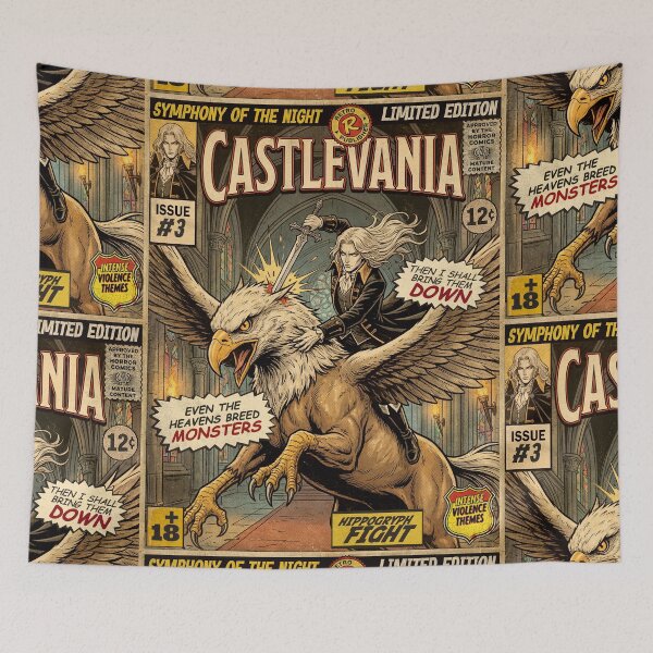 Item preview, Castlevania Hippogryph Fight Vintage Comic Cover Art designed and sold by Back2Collage.