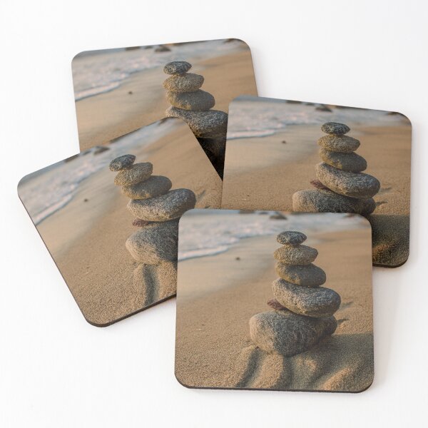 Item preview, Balanced Zen Stones On Sunset Beach designed and sold by chase-thewave.