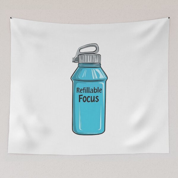Item preview, Refillable Focus Water Bottle Image For Daily Mental Clarity designed and sold by FWLKIT.