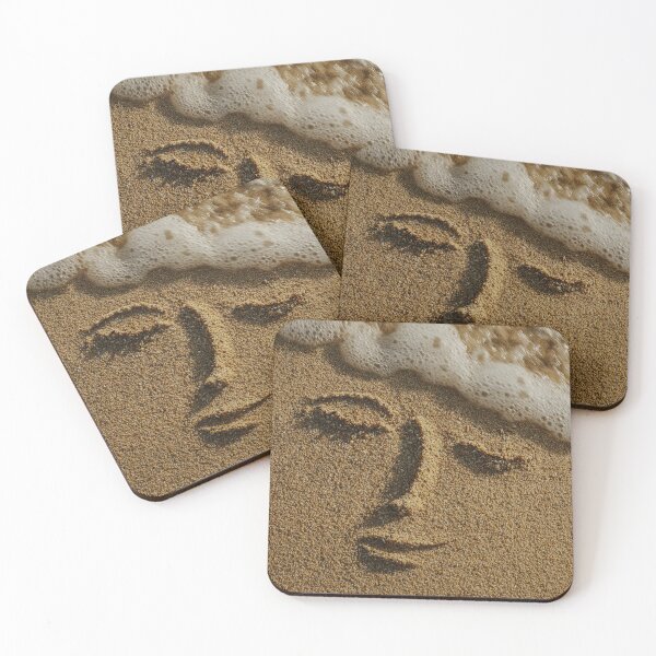 Item preview, Sleeping Face Etched In Coastal Beach Sand designed and sold by chase-thewave.
