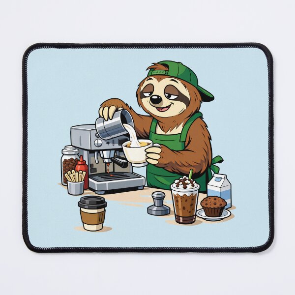 Item preview, Lazy Sloth Barista Making Coffee designed and sold by Molineriani.