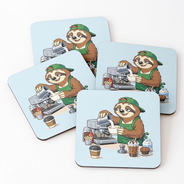 Item preview, Lazy Sloth Barista Making Coffee designed and sold by Molineriani.