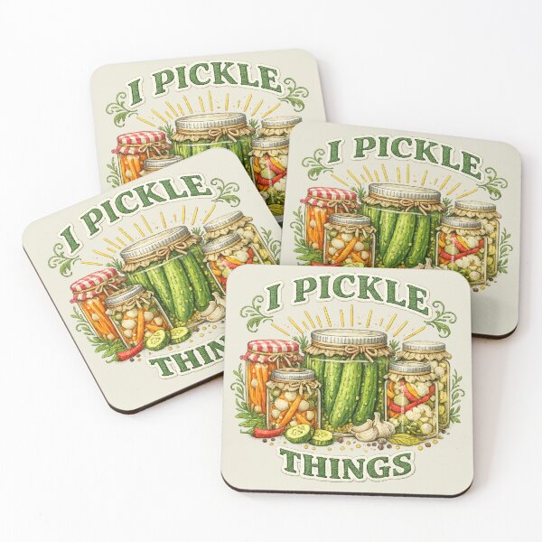 Item preview, I Pickle Things – Vintage Embroidery Style Kitchen Design designed and sold by SigilandThread.